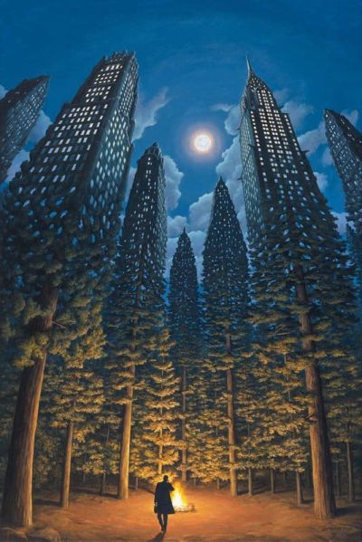 art oil painting reproduction of  Rob Gonsalves Arboreal Office museum quality handmade