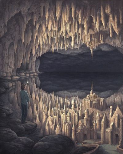 art oil painting reproduction of  Rob Gonsalves As Above So Below museum quality handmade