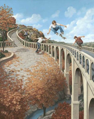 art oil painting reproduction of  Rob Gonsalves Big Air museum quality handmade
