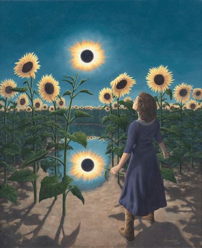 art oil painting reproduction of  Rob Gonsalves Eclipse Flower museum quality handmade