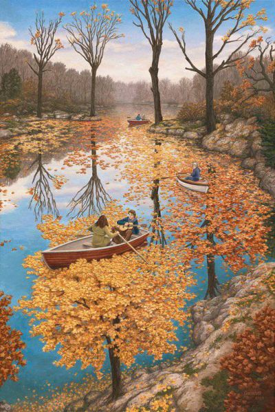 art oil painting reproduction of  Rob Gonsalves Fall-floating New museum quality handmade
