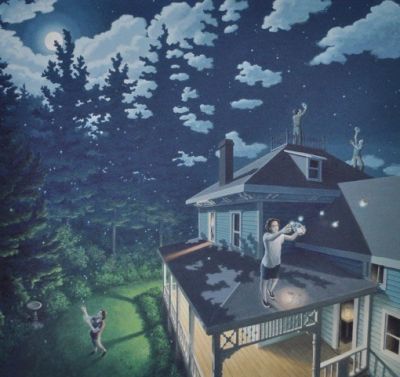 art oil painting reproduction of  Rob Gonsalves Firefly Constellation museum quality handmade