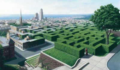 art oil painting reproduction of  Rob Gonsalves Into The Labyrinth museum quality handmade