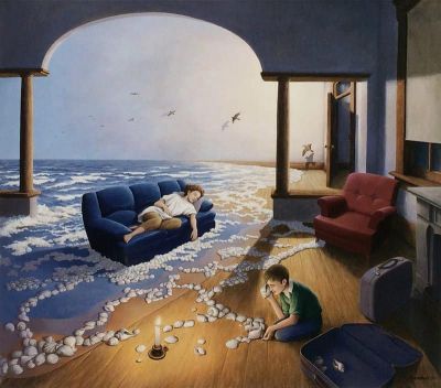 art oil painting reproduction of  Rob Gonsalves Making Waves museum quality handmade