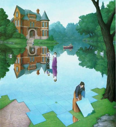 art oil painting reproduction of  Rob Gonsalves Mirrors museum quality handmade