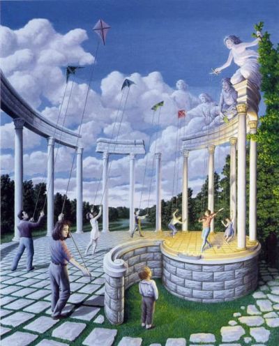 art oil painting reproduction of  Rob Gonsalves Pulling Strings museum quality handmade