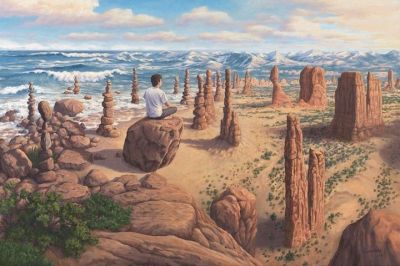 art oil painting reproduction of  Rob Gonsalves Pursuit Of Balance museum quality handmade