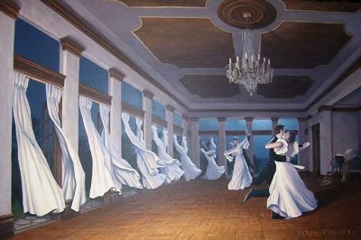 art oil painting reproduction of  Rob Gonsalves The Dancing Wind museum quality handmade
