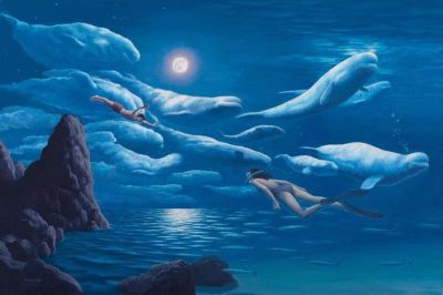 art oil painting reproduction of  Rob Gonsalves Union Of Sea And Sky museum quality handmade