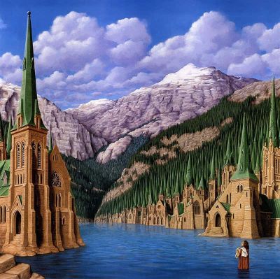 art oil painting reproduction of  Rob Gonsalves Wayward Pine Forest museum quality handmade
