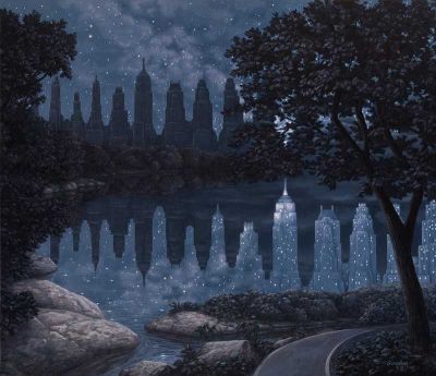 art oil painting reproduction of  Rob Gonsalves When The Lights Were Out museum quality handmade
