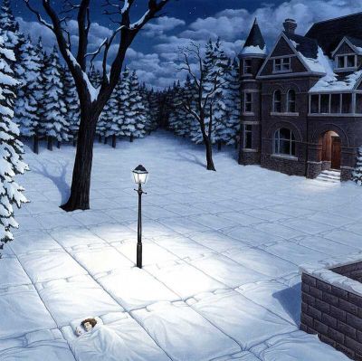 art oil painting reproduction of  Rob Gonsalves White Blankets museum quality handmade