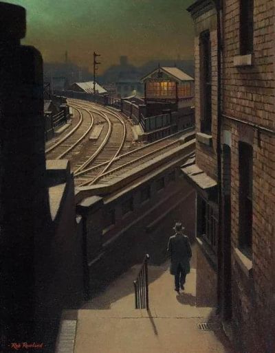 art oil painting reproduction of  Rob Rowland Moonlight Walk museum quality handmade