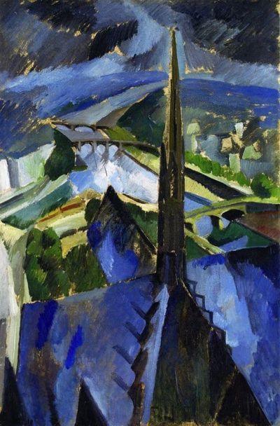 art oil painting reproduction of  Robert Delaunay. La Fleche De Notre-dame. Vers 1909-1910 museum quality handmade