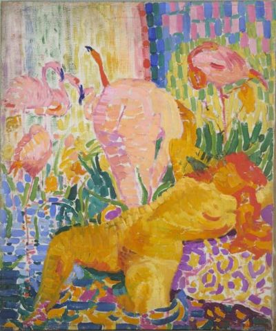 art oil painting reproduction of  Robert Delaunay Nudes With Ibises 1907 museum quality handmade