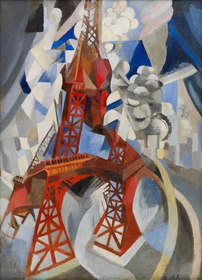 art oil painting reproduction of  Robert Delaunay Red Eiffel Tower museum quality handmade