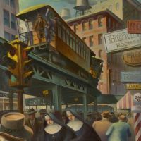 Robert William Addison City Scene With Nuns Ca. 1947