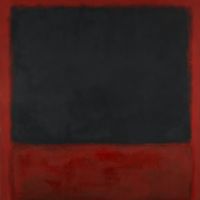 Rothko Untitled - Black Red Over Black On Red Hand Painted Reproduction