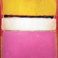 Rothko White Center Yellow Pink And Lavender On Rose 1950