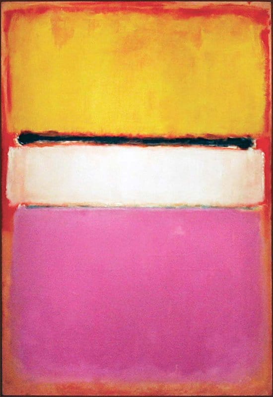 Rothko White Center Yellow Pink And Lavender On Rose 1950 museum quality