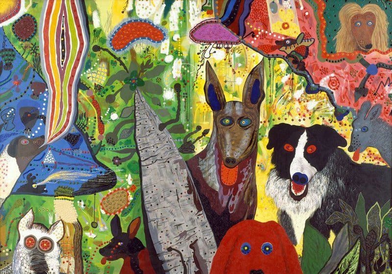 Roy De Forest Country Dog Gentlemen - 1972 museum quality