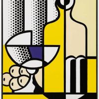 Roy Lichtenstein Purist Painting In Yellows - 1975 Hand Painted Reproduction