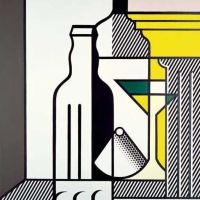 Roy Lichtenstein Purist Painting With Bottles 1975 Hand Painted Reproduction