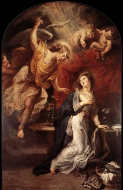 art oil painting reproduction of  Rubens Annunciation C1628 museum quality handmade