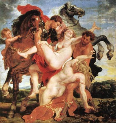 art oil painting reproduction of  Rubens Rape Of The Daughters Of Leucippus museum quality handmade