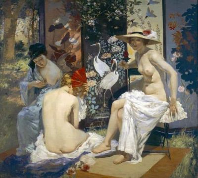 art oil painting reproduction of  Rupert Bunny The Sun Bath - 1913 museum quality handmade