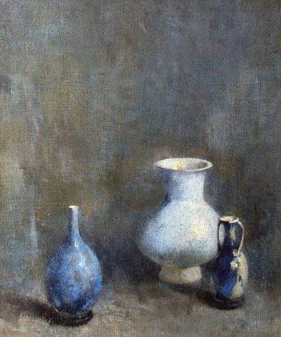 art oil painting reproduction of  S Ren Emil Carlsen Blue Vases C.1919 museum quality handmade
