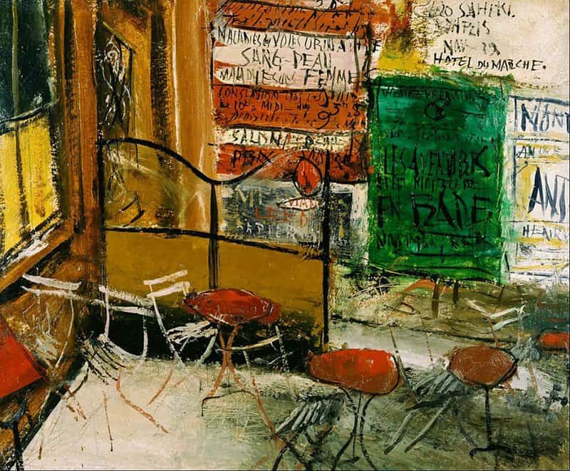 Saeki Y Z 1898 - 1928 Caf Terrace With Posters 1927 museum quality