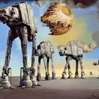 Salvador Dali Star Wars artwork on canvas