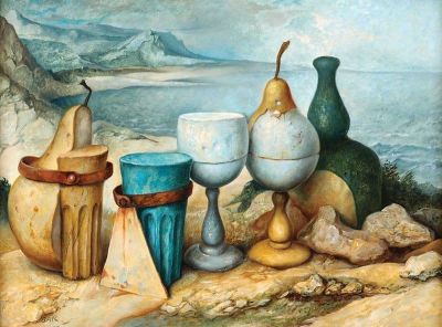 art oil painting reproduction of  Samuel Bak Chess Tools In The Landscape museum quality handmade