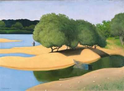 art oil painting reproduction of  Vallotton - Sands On The Edge Of The Loire 1923 By Felix Vallotton museum quality handmade