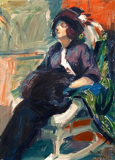 art oil painting reproduction of  Santeri Salokivi Lady In A Rocking Chair museum quality handmade
