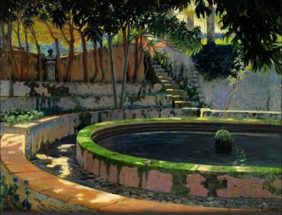 art oil painting reproduction of  Santiago Rusinol Jard N De Las Eleg As museum quality handmade