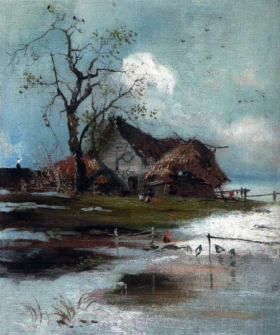 art oil painting reproduction of  Savrasov Alexey Kondratievich Spring 1880-1890 museum quality handmade