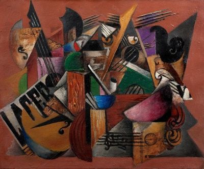 art oil painting reproduction of  Serge Ferat Nature Morte Lacerba 1913 museum quality handmade