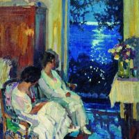 Sergei Vingradov Alupka - A View At Night - 1917 Hand Painted Reproduction