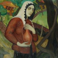 Shalva Kikodze Gurian Woman With A Jug 1921 Hand Painted Reproduction