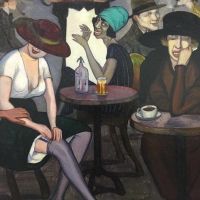 Shalva Kikodze In A Caf Or Artists Coffee House In Paris 1920 Hand Painted Reproduction