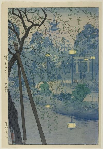 art oil painting reproduction of  Shiro Kasamatsu Misty Evening At Shinobazu Pond museum quality handmade