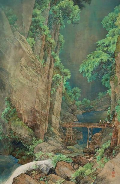 art oil painting reproduction of  Shoda Kakuyu Ryokuin Green Shade museum quality handmade