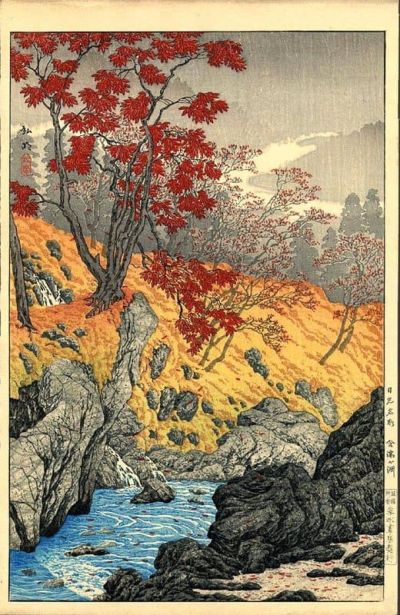 art oil painting reproduction of  Shotei Takahashi Gamman Ga Fuchi In Nikko 1929 museum quality handmade