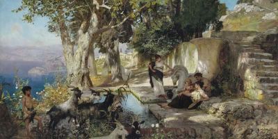 art oil painting reproduction of  Siemiradzki Henryk At The Fountain Ca. 1890 museum quality handmade