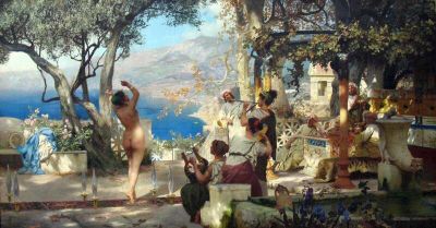 art oil painting reproduction of  Siemiradzki Henryk Dance Of Swords Aka Dance Amongst Daggers museum quality handmade