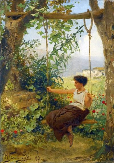 art oil painting reproduction of  Siemiradzki Henryk Girl On A Swing 1897 museum quality handmade