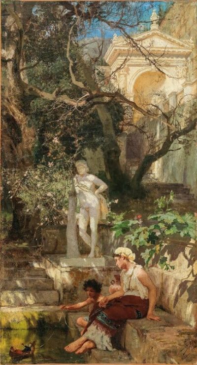 art oil painting reproduction of  Siemiradzki Henryk Leisure Hours By The Water 1885 museum quality handmade