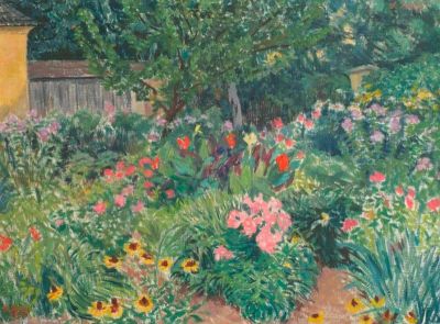 art oil painting reproduction of  Silvia Koller Flowergarden 1933 museum quality handmade